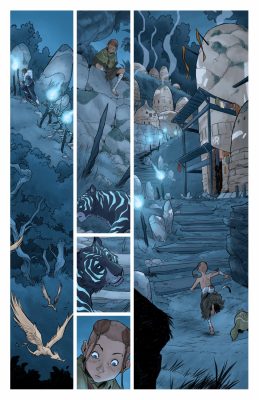 Page of Isola comic book, colored by Diana Sousa